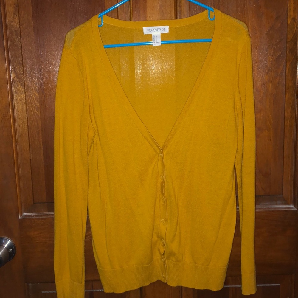 Yellow cardigan
